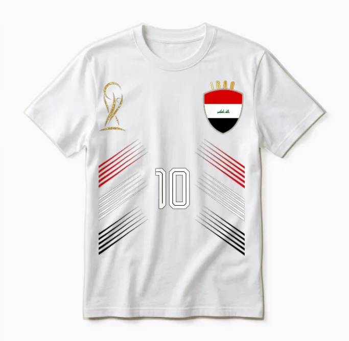 Iraq Flag Iraqi Pride Lovers Retro Unisex T-Shirt in White