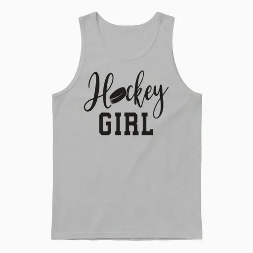 Hockey Girl Ice Hockey Girl Wintersport Unisex Tank Top in Ash