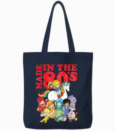 Rainbow Brite Made in the 80's Distressed Group Shot Tote Bags - Navy