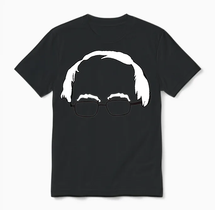 Blue Bernie Head Unisex T-Shirt in Black