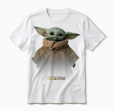 Star Wars the Mandalorian Logo the Child Simple Portrait Unisex T-Shirt - White