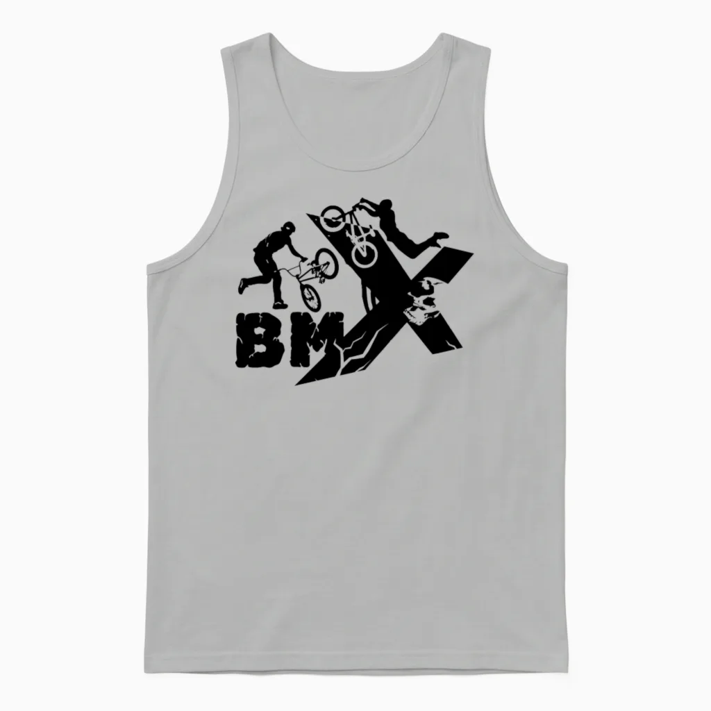 Bmx Rider Cycling Unisex Tank Top in Ash