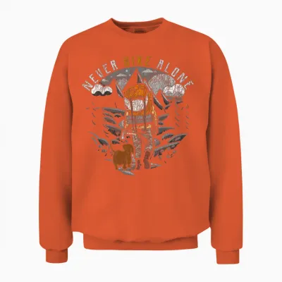 Hiking - Never Hike Alone Unisex Sweatshirt - Orange