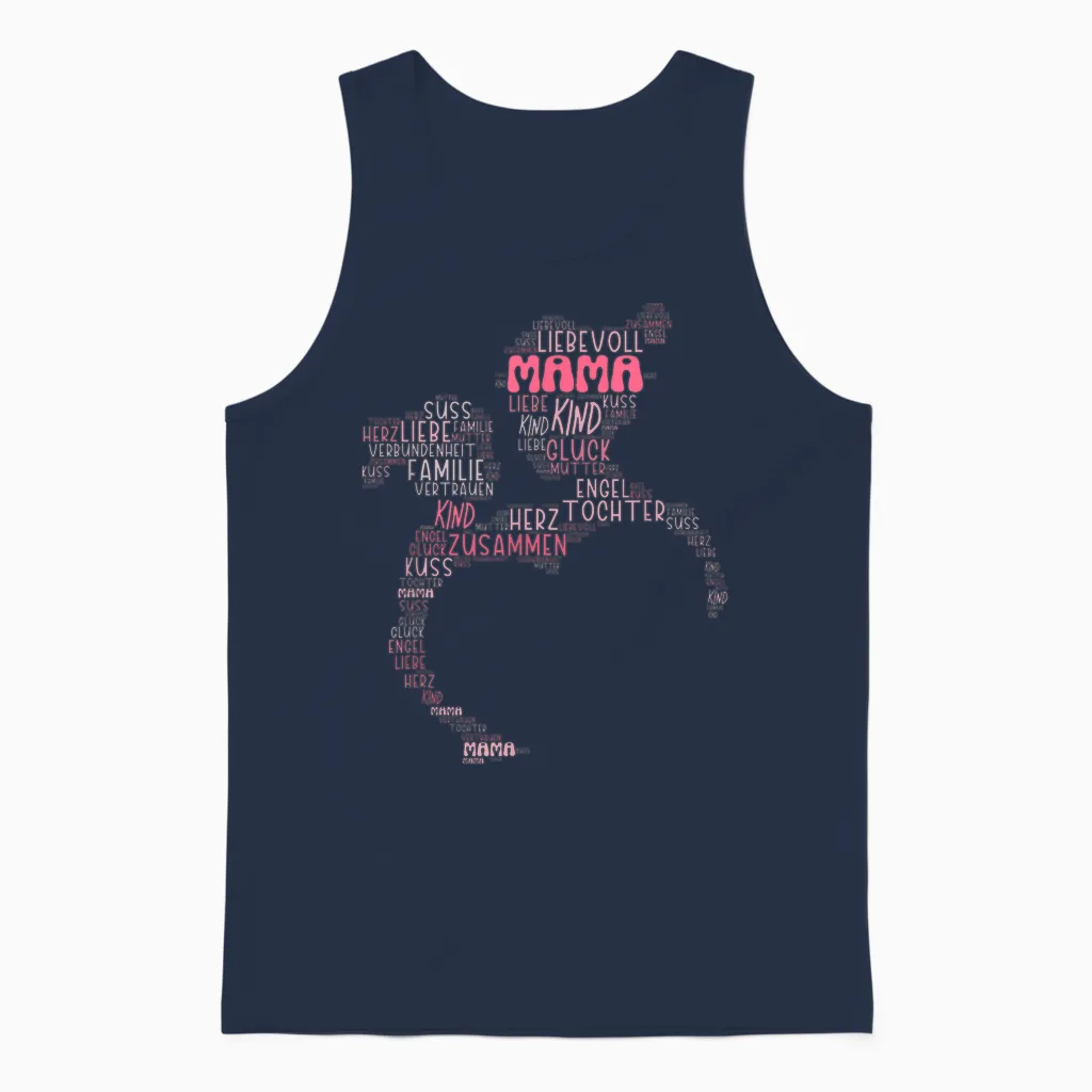 Partner Look Mother Daughter Family Mum Daughter Mother's Day T-Shirt, Black Unisex Tank Top in Navy