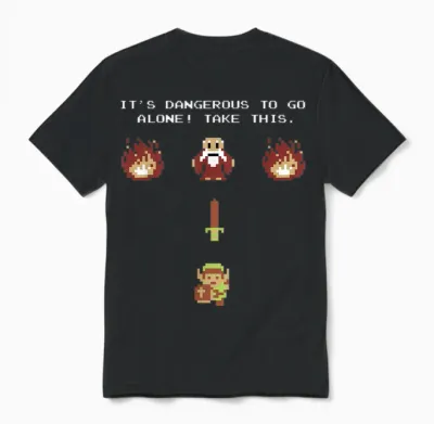 Nintendo Zelda Classic Nes Epic Intro Take This! Short Sleeve Unisex T-Shirt - Black