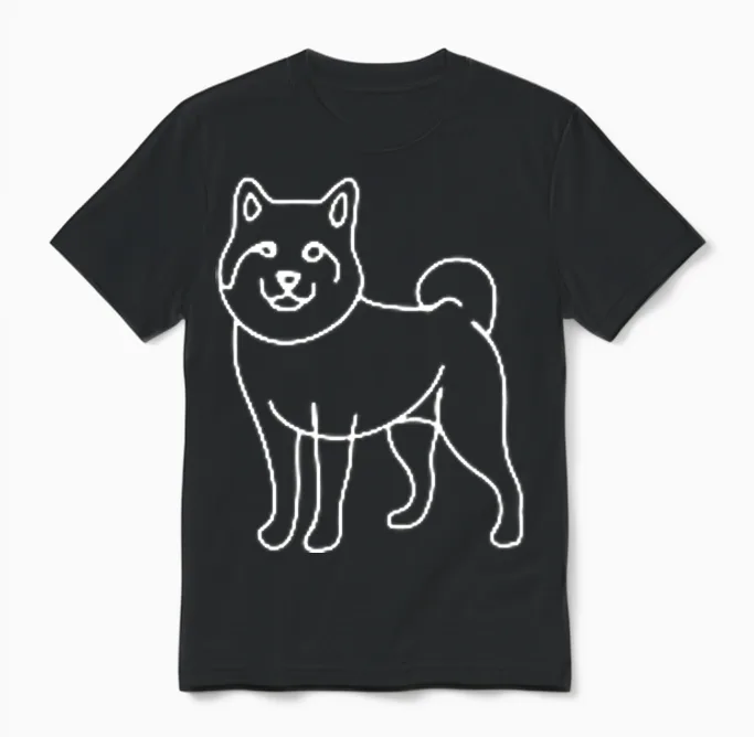Shiba Inu Minimalismus Hunde Unisex T-Shirt in Black