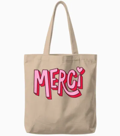 Merci Tote Bags - Natural