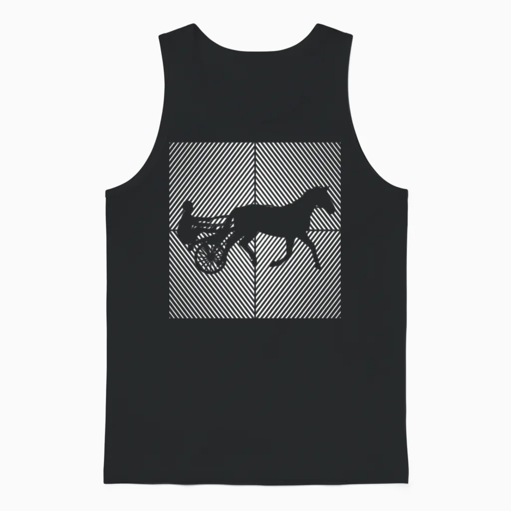 Trotting Horse Trotting Harness-Racing Horses Unisex Tank Top in Black