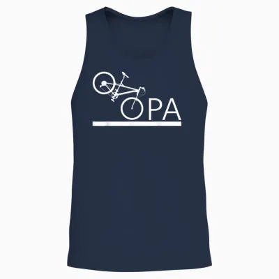 Grandpa Cycling Mountain Bike Grandfather T-Shirt, Black Unisex Tank Top - Navy