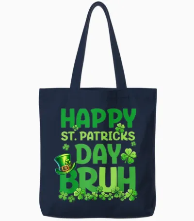 Bruh St Patricks Day Teens Boys Kids Saint Patricks Day Tote Bags - Navy