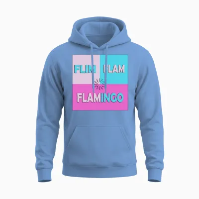 Flim Flam Flamingo Unisex Hoodie - Carolina Blue