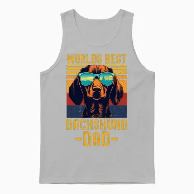 Dachshund with Sunglasses Retro Unisex Tank Top - Ash
