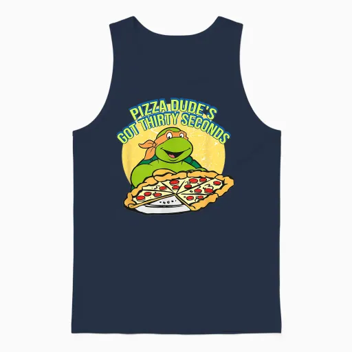 Michelangelo - Pizza Dude Unisex Tank Top in Navy