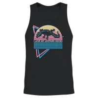 Leopard Gecko Retro — Reptiles & Exotics Unisex Tank Top - Black – 2