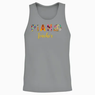 Retro Piano Teacher Unisex Tank Top - Sport Grey