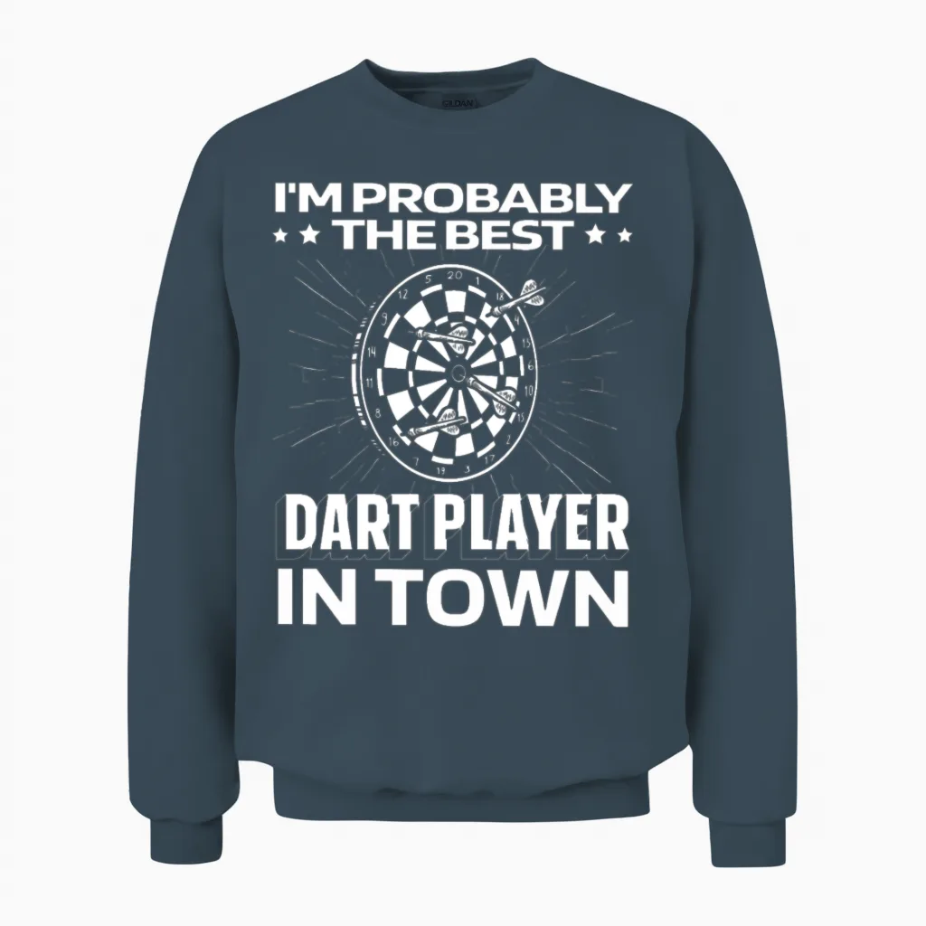 Darting Darts Funny Unisex Sweatshirt in Dark Heather