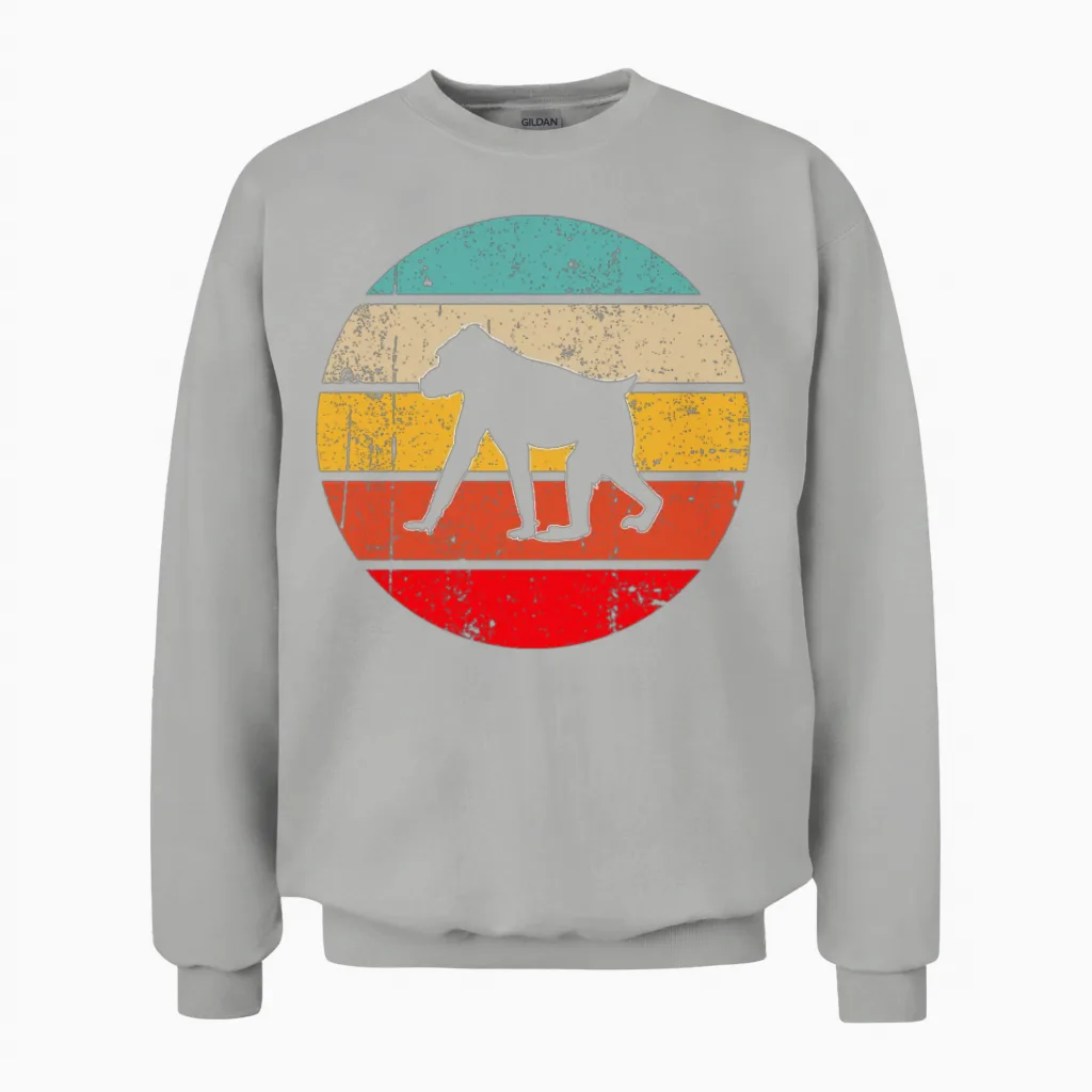 Monkey Retro Unisex Sweatshirt in Ash