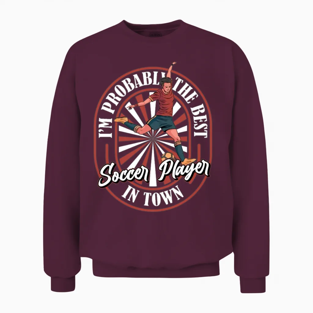 Soccer Funny Unisex Sweatshirt in Maroon