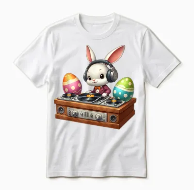 Oster-Dj Bunny Mixing Beats, Lustige Musik Zum Thema Ostern Unisex T-Shirt - White