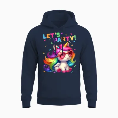 Unicorn Party Outfit Women Men Boys Girls Unicorn T-Shirt, Black Unisex Hoodie - Navy