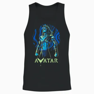 Avatar: Fire and Ash Jake Sully Blue Portrait Unisex Tank Top - Black