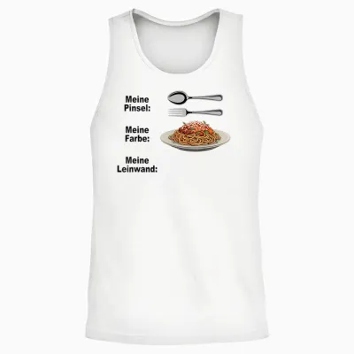 Spaghetti Bolognese Meine Pinsel Farbe Leinwand Soße Pasta Unisex Tank Top - White