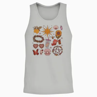Retro Summer Witch Unisex Tank Top - Ash