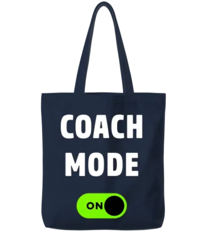 Coach Mode on Funny Coach Gift Sport Tote Bags - Navy