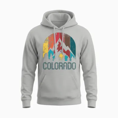 Retro Colorado Design for Men Women and Kids Unisex Hoodie - Ash