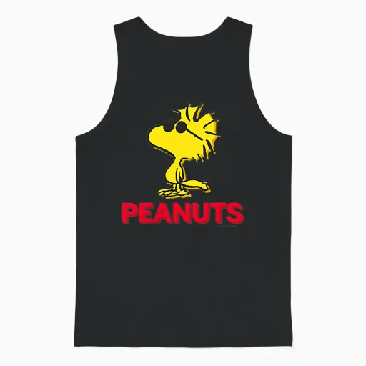 Peanuts - Snoopy Woodstock Character Unisex Tank Top - Black