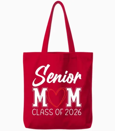 Senior Mom Class of 2026 Graduation Tote Bags - Red