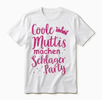 Schlager Music Costume Schlagerfan Schlager Music Party Girls T-Shirt, Black Unisex T-Shirt - White