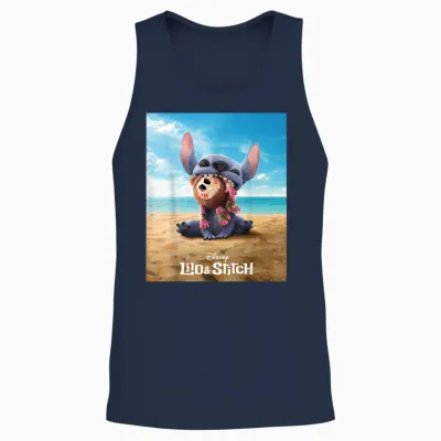 Disney Lilo & Stitch Live Action Movie Funny Moana Poster T-Shirt, Black, S Unisex Tank Top - Navy