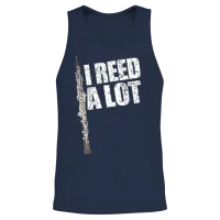 I Reed a Lot Oboe Player Funny Oboes Music Unisex Tank Top - Navy – 2