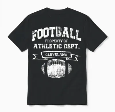 Fußballeigentum in Cleveland Der Athletic Dept. Retro-Grunge Unisex T-Shirt - Black