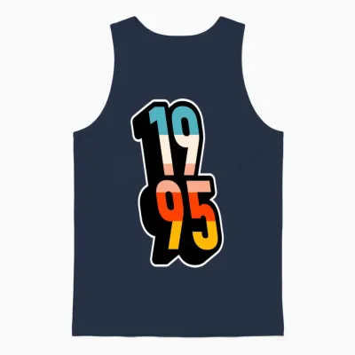 1995 Retro Stripes Unisex Tank Top - Navy