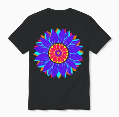 Retro Sunflower Unisex T-Shirt - Black