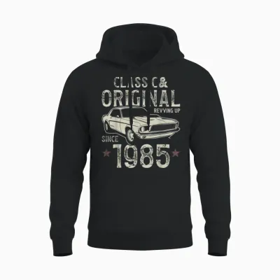 40th Birthday 1985 Classic Car Unisex Hoodie - Black