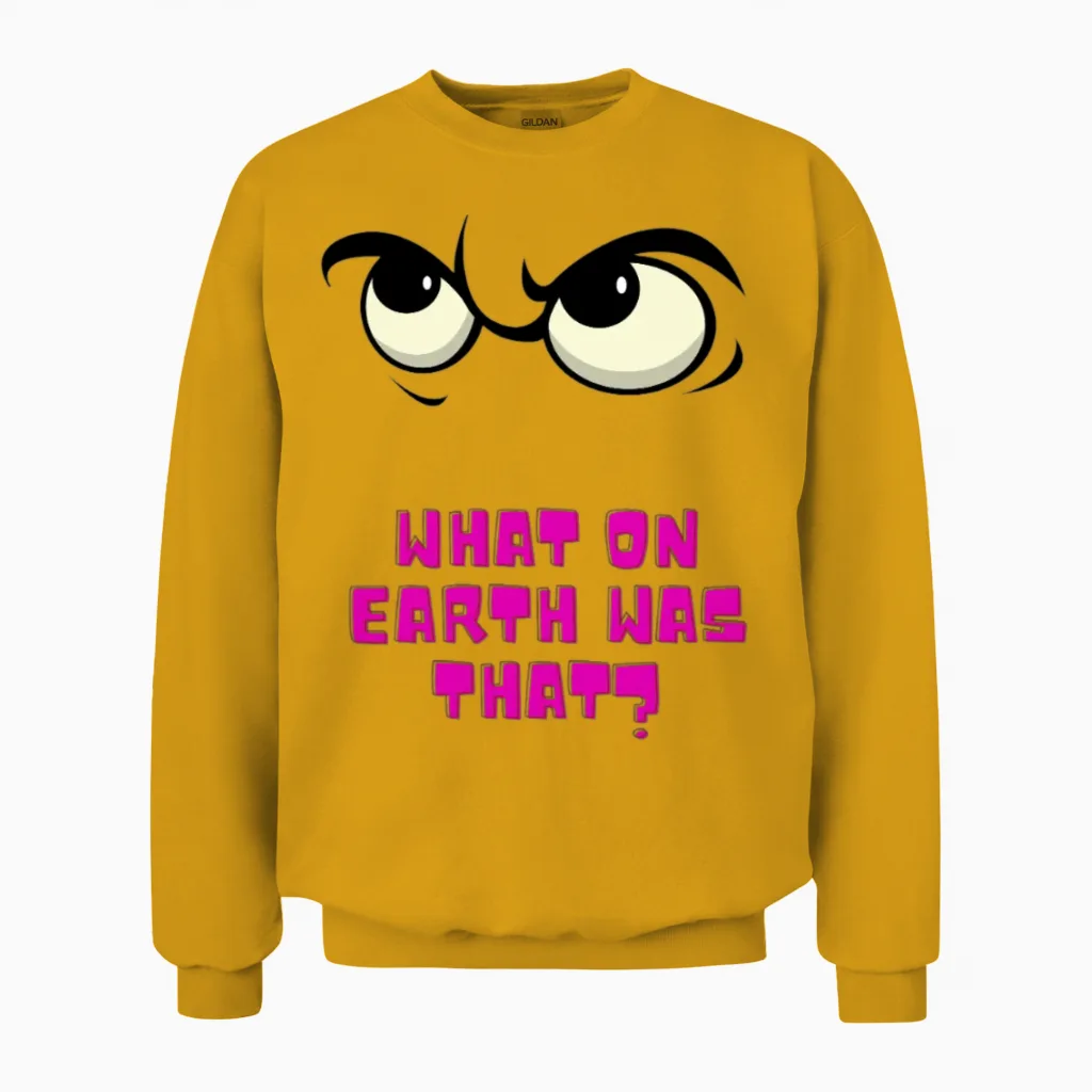 Funny Eyes Unisex Sweatshirt in Gold