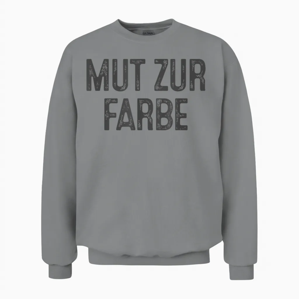 Mut Zur Farbe T-Shirt, Black Unisex Sweatshirt in Sport Grey
