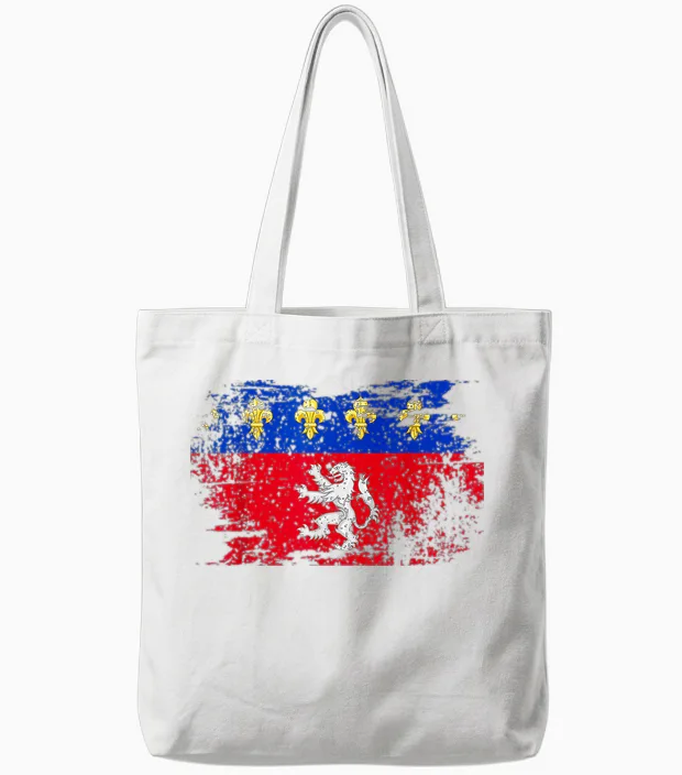 Vintage Lyon Flag Lyon Gift Idea Lyon France Tote Bags in White