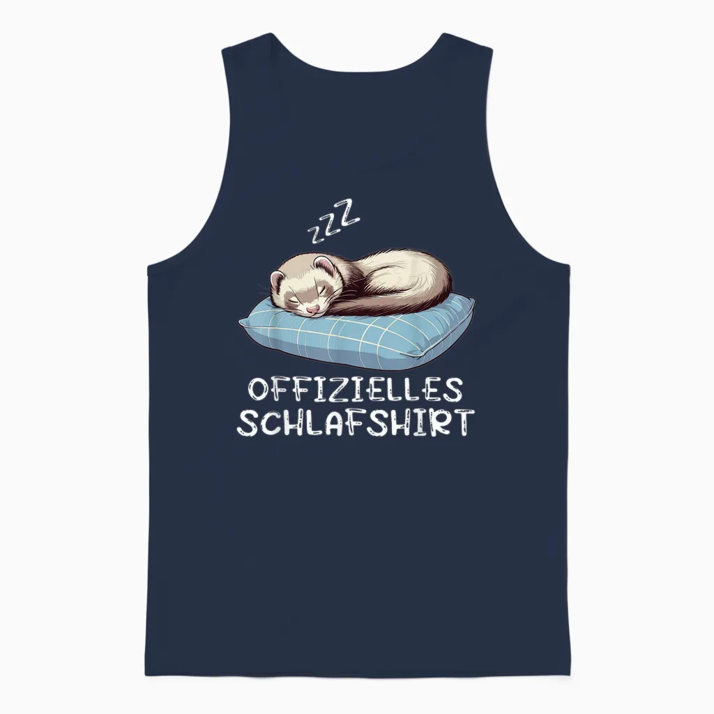 Official Sleep Shirt Ferret Ferret Owner T-Shirt, Black Unisex Tank Top in Navy