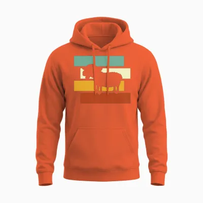 Sheep Retro Unisex Hoodie - Orange