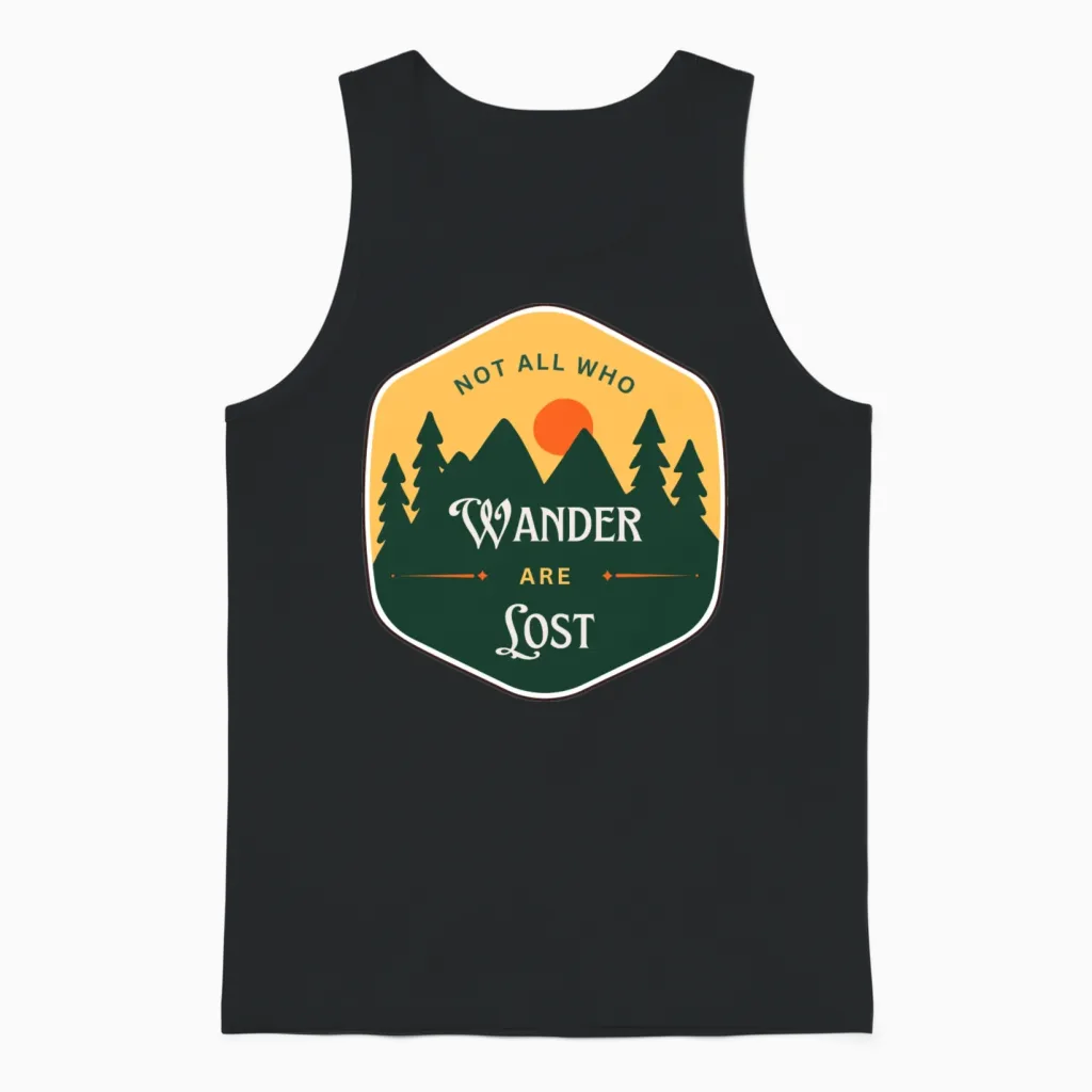 Retro Motivational Travel Adventure Unisex Tank Top - Black