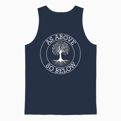 As Above, So Below - Spirituality Tree Unisex Tank Top - Navy