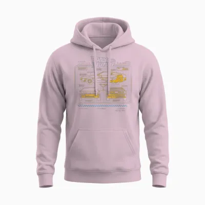 Delorean Schemes for the 35th Anniversary of Back to the Future Unisex Hoodie - Light Pink