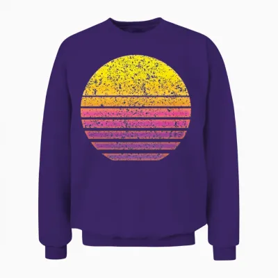 Sun Synthwave Retro Unisex Sweatshirt - Purple