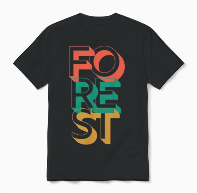 Retro Forest Unisex T-Shirt - Black