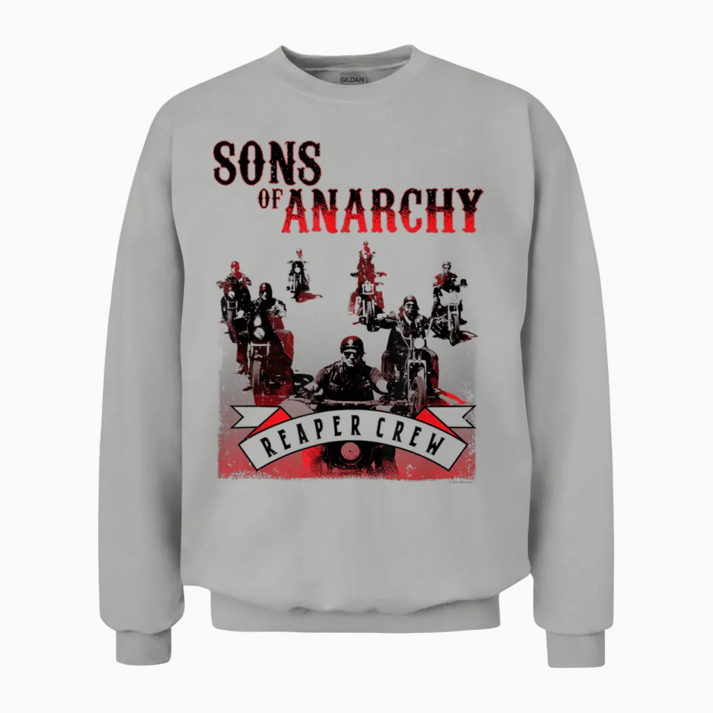 Sons of Anarchy Black and Red Unisex Sweatshirt in Ash