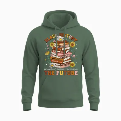 Black History Month Black Leaders African American Teachers Unisex Hoodie - Military Green